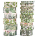 18 Rolls Seasons Flowers Washi Tape Set Floral Arts Adhesive Tapes Blooming Garden Decorative Masking Tape Sets for Craft, Kids, Scrapbook, DIY, Gift Wrapping (Summer)