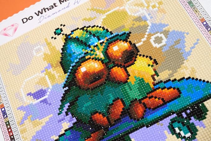 DIAMOND ART CLUB Skate Bird Diamond Painting Kit, Fun DIY Crafts for Adults, Round Diamond Art Canvas, 9" x 9"