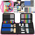 133 PCS Art Supplies Sketching Kit, Pro Drawing Pencils with Sketchbook, Coloring Book, Watercolor Pad, Black Paper Pad, Colored Graphite Charcoal Watercolor & Metallic Pencils for Artists Adults