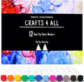 Crafts 4 All Fabric Markers for Clothes - Pack of 12 No Fade, Dual Tip Permanent Fabric Pens - No Bleed, Machine Washable Shoe Markers for Fabric Decorating - Laundry Marker, Erases Stains Easily