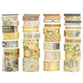 36 Rolls Vintage Washi Tape Pack Retro Arts Adhesive Tapes Wide Chronicle Decorative Masking Tape Sets for Craft, Kids, Scrapbook, DIY, Gift Wrapping (Duke Jorge)