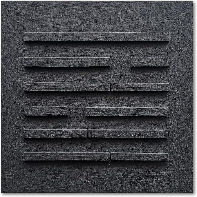 Art Hand-Drawn Black Abstract Three-Dimensional Texture Art Oil Painting, 24x24 inches. Modern Minimalist Style Art. Suitable for Wall Decoration in Home Office