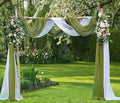 WARM HOME DESIGNS Wedding Arch Draping Fabric Bundle Has 2 288 Inch (24 Feet) Scarves in Green Sage & White Fabric for Wedding Decoration. AD White & Sage 288”
