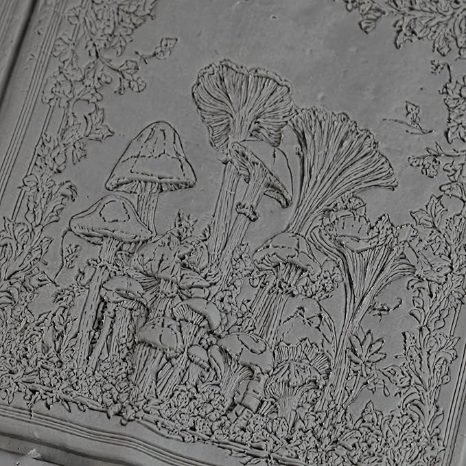 Wild Mushrooms Clay Texture Roller (4") - Forest Set #01 - Embossing Pattern Roller for Polymer & Ceramic Clay, Pottery & Crafts