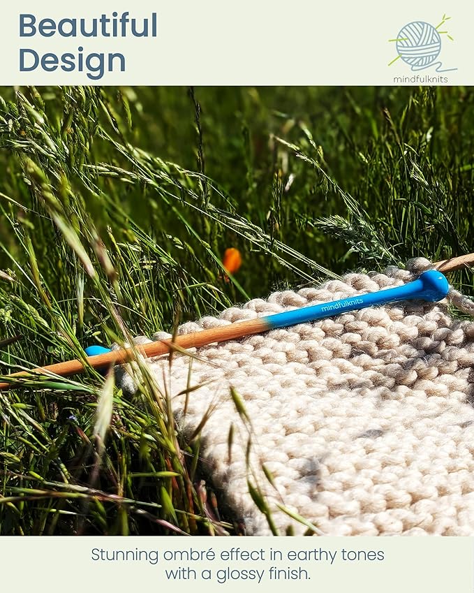 mindfulknits Premium Straight Single Pointed Beech Wood Knitting Needles – Size US 4, 3.5mm – 35cm Length – Straight Needle Set - Crafting & Knitting Supplies for Relaxation & Stress Relief (3.5mm)