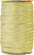 Mandala Crafts 16mm 20 Yds Roll of Metallic Gold Elastic Bands for Sewing - 5/8 Flat Elastics Cord - 5 8 Inch Braided Stretch Straps for Crafting