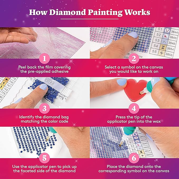 DIAMOND ART CLUB Dewey - Mouse Diamond Painting Kit, Fun DIY Crafts for Adults, Round Diamond Art Canvas, 13" x 13"