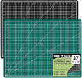 U.S. Art Supply 18" x 24" Self-Healing Cutting Mat 5-Ply (2 Pack) - Double-Sided Green/Black Craft Mat, Non-Slip Cutting Mats for Crafts, Sewing, Quilting, Scrapbooking