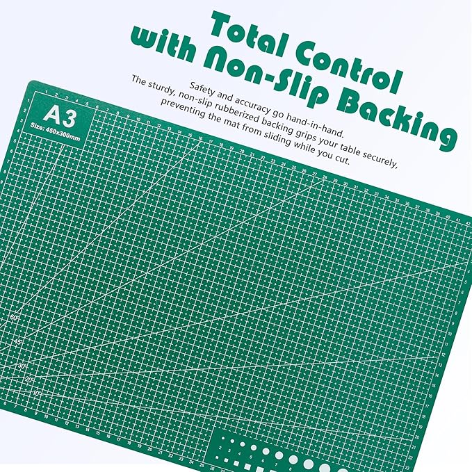 Self Healing Sewing Mat, 12inch x 18inch Rotary Cutting Mat Double Sided 5-Ply Craft Cutting Board for Sewing Crafts Hobby Fabric Precision Scrapbooking Project (A3: 12"W x 18"L)