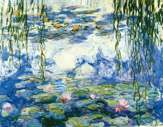 Wieco Art Water Lilies Floral Canvas Prints Wall Art by Claude Monet Famous Oil Paintings Flowers Reproduction for Kitchen Bedroom Bathroom Home Decor Modern Classic Landscape Pictures Giclee Artwork