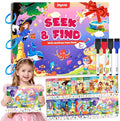 JoyCat Seek & Find Game Book, Educational Toys for Girls Ages 3-5, Preschool Learning Activities for Toddlers & Kids, Christmas Road Trip Travel Toys for Car & Airplane, Gifts for 3 4 5 6 Year Olds