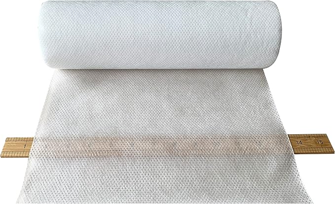 HimaPro No Show Cutaway Invisible Mesh Machine Embroidery Stabilizer Roll - Light to Medium Weight 1.8 Ounce(12 inch x 25 Yard) - Made of Embossed Nylon
