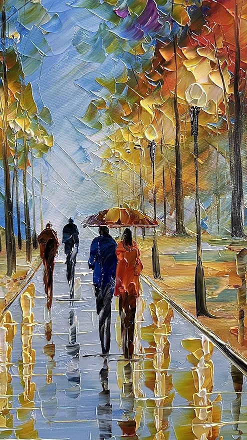 Tyed Art- 100% hand-painted 3D canvas abstract oil painting Landscape art contemporary large canvas wall art painting home Living Room decoration wall 24x48inch