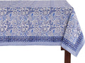 ATOSII Indigo Bloom 100% Cotton Rectangle Fall Tablecloth, Handblock Floral Linen Table Cloth for Dining Table I Parties Christmas Thanksgiving Grand Millennial Home Decor 72 X 140 Inches I 12 Seater