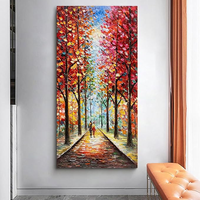 48x24 Inch Romantic Theme Modern Abstract Mural Large Wall Art Landscape Oil Painting, Canvas Art Decoration Interior Wall Decoration