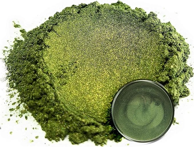 Eye Candy Pigments Premium Green Mica Powder - Matcha Green (50gr) - for Epoxy, Resin, Soap, Paint, Woodworking, Acrylic Pouring, Bath Bombs, Fishing Lures - DIY Arts and Crafts Additive