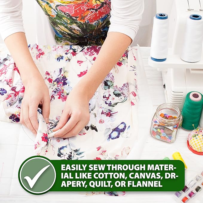 Mandala Crafts 4 Pack of Serger Threads Cones Spools - 20S/2 2000 Yards Polyester Rainbow Threads for Sergers Machine and Overlock Quilting Sewing Machine