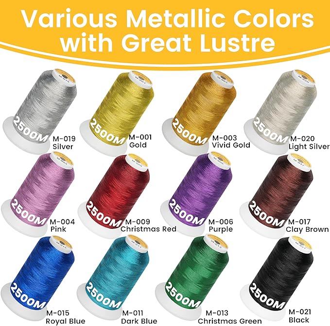 New brothread Single Huge Spool Metallic Embroidery Machine Thread 2500M (2735Y) Each for Commercial and Domestic Embroidery Machines - Clay Brown M-017