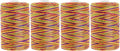 Mandala Crafts 4 Pack of Serger Threads Cones Spools - 20S/2 2000 Yards Polyester Rainbow Threads for Sergers Machine and Overlock Quilting Sewing Machine