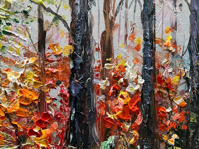 Art Forest Landscape Oil Painting Modern Abstract Art Wall Decoration 24x48 inches
