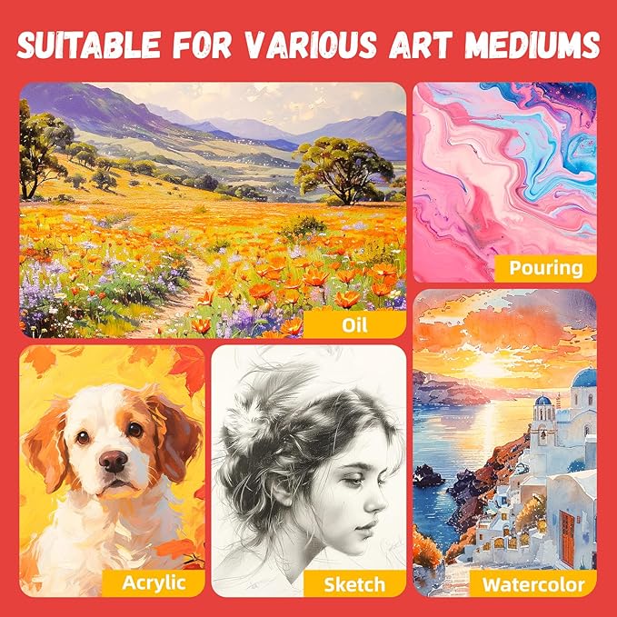 Simetufy 18x24inch 12Pcs Large Flat Canvas Boards Panels for Painting, Gesso Primed Acid-Free 100% Cotton Art Boards for Acrylics Oil Watercolor Tempera Paints