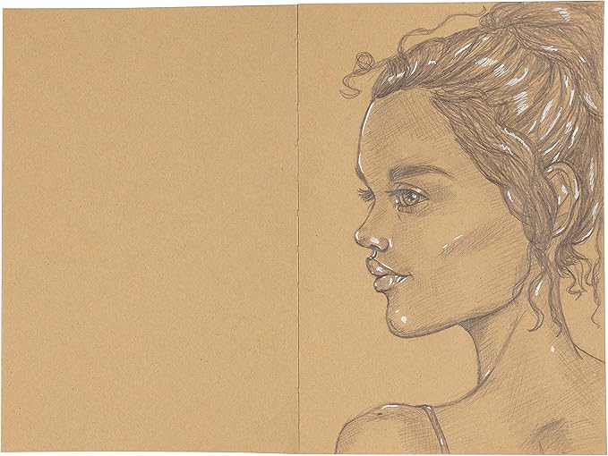 SoHo Urban Artist Open Bound Sketch Pads - Open Coptic Bound Sketch Pads for Drawing, Calligraphy, Any Dry Media, & More! - [Kraft - 11x14 - Single]