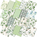 Oudain 60 Pcs 10 x 10 Inch Green Chinoiserie Quilting Fabric Squares Christmas Sage Greenery Fat Patchwork Precuts Pagoda Porcelain Plaid Fabric Bundles for Xmas DIY Craft Sewing Handmade Material