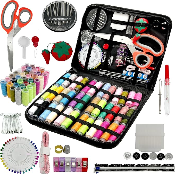 FREFTA Sewing Kit for Adults Beginner and Professionals, Home, Travel Sewing Kit with Sewing Pins and Needles,Seam Rippers,Thread,Threaders for Hand Sewing with Scissor and Accessories (N - 36)