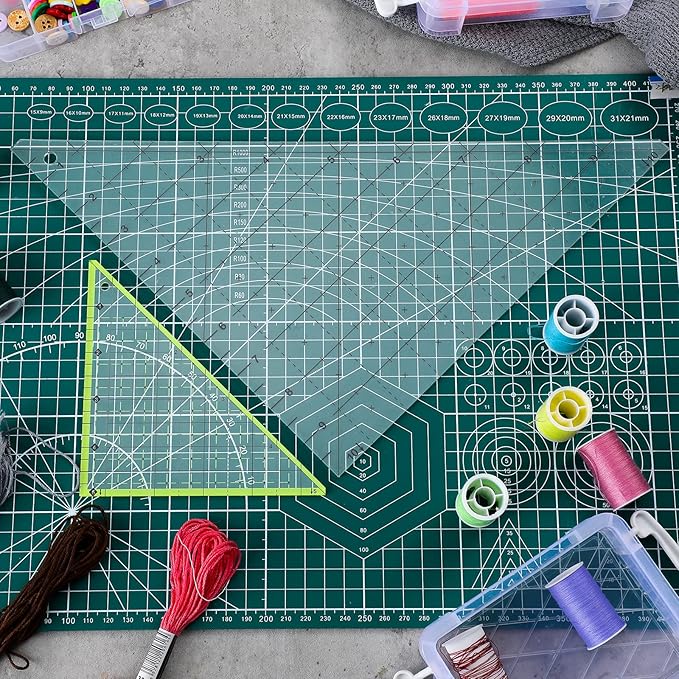 2 Pieces Folded Corner Ruler Acrylic Folded Corner Clipper Tool Simplicity 45 Degree Triangle Ruler and Quilting Template for Sewing Cutting Cutter Tools, Transparent
