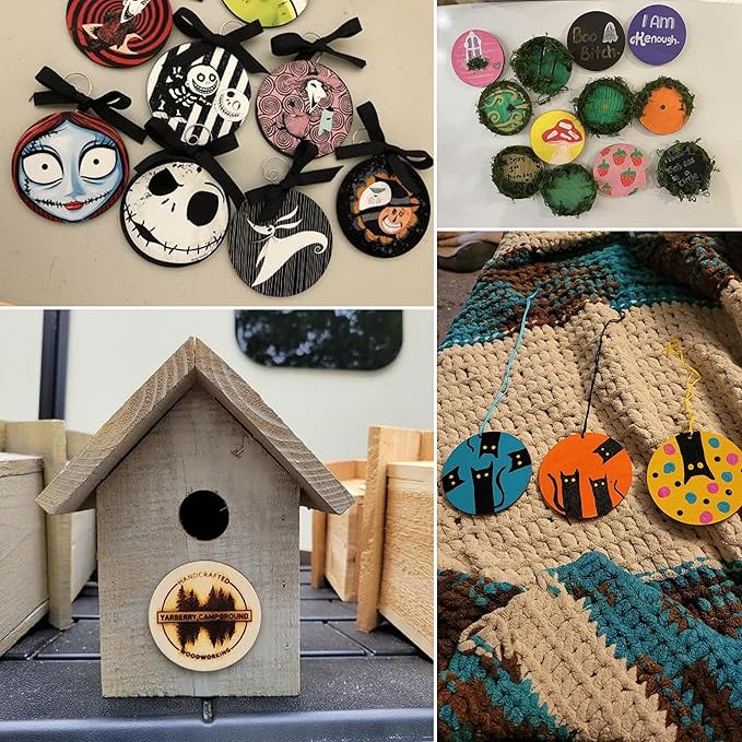 3" Wood Circles for Crafts, 50PCS Unfinished Wood Rounds for Painting, Wood Burning, DIY Art, and Door Hanger Projects