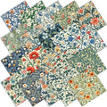 Ganeen 60 Pcs 10 x 10 Inch William Morris Floral Quilting Fabric Squares Vintage Floral Fat Patchwork Precut Strips Retro Multicolor Fabric Bundles for Holiday DIY Craft Sewing Quilt Material Handmade