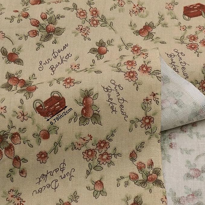 Hanjunzhao 14 Fat Quarters Bundles 18x22 inch - Pre-Cut Cotton Quilting Fabric Squares -Floral Print Quarter Yard Fabric - for Sewing, Quilting, Patchwork, and DIY Crafts - Coffee Series