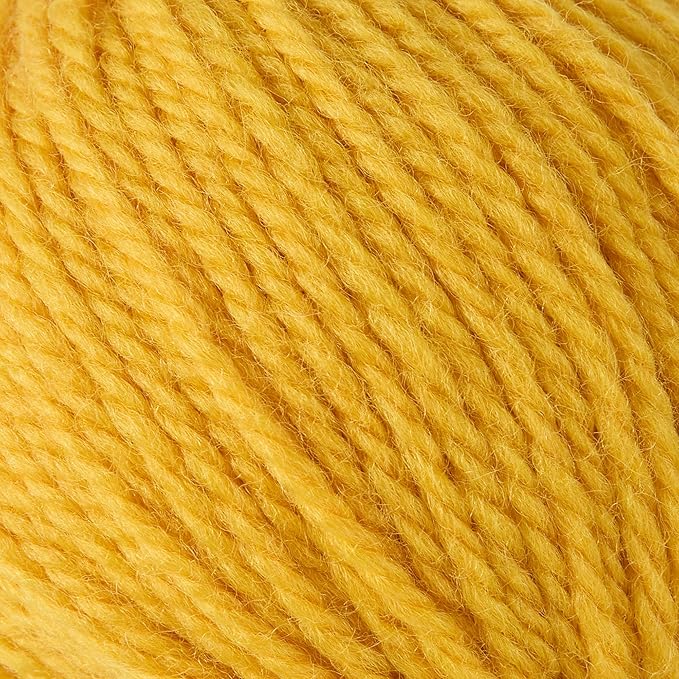 100% Merino Wool Yarn, 3-Ply Luxurious and Soft Yarn for Hand Knitting & Crocheting (Gold,3Balls)