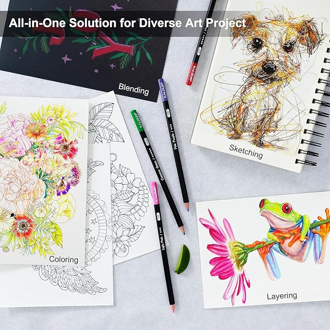 KALOUR 72 Count Colored Pencils for Adult Coloring Books, Soft Core,Ideal for Drawing Blending Shading,Color Pencils Set Gift for Beginners Artists