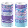 Mermaid Washi Tape Set 12 Rolls, Marine Animal Washi Tape, DIY Decorative Tape for Suitable for Scrapbooking Decorations, Art journaling Accessories, and Craft Projects