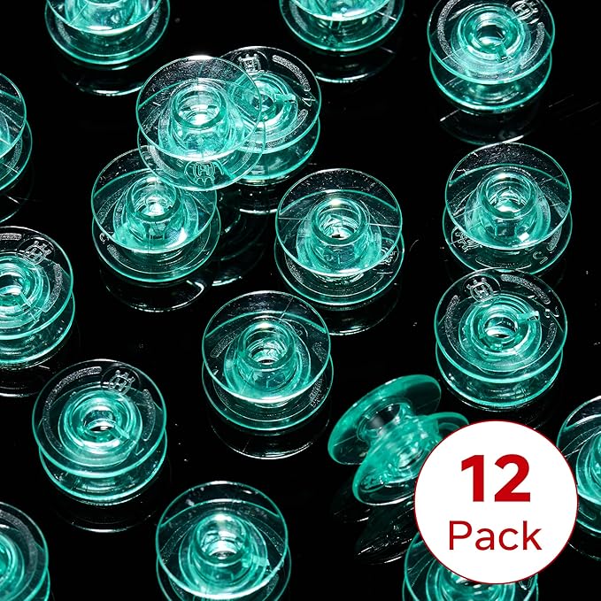 12pcs Plastic Bobbins fits Husqvarna Sewing Machine – Precision Fit, Strong and Long-Lasting Sewing Machine Accessories and Supplies for Seamless Stitching