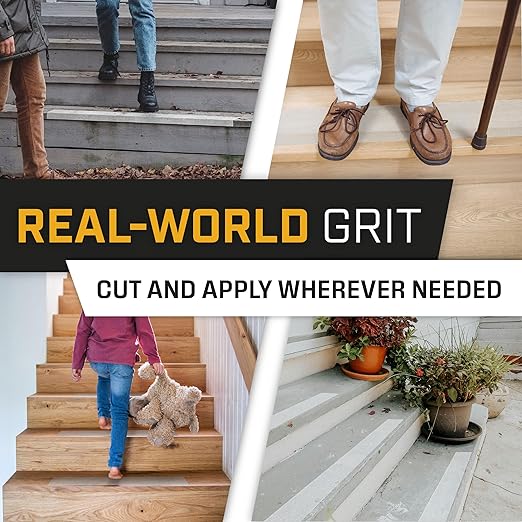Lockport Anti Slip Tape for Stairs and Floor - Clear Grip Tape Outdoor Waterproof - 4” x 25ft for Roll - Stair Treads for Outdoor/Indoor - for Ramps and Steps