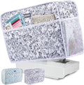 AMOIGEE Sewing Machine Cover for Brother, Singer, Janome – Quilted Dust Cover with Storage Pockets, Padded Protective Sewing Machine Case Fits Most Standard Sewing Machines (17" x 7" x 12")