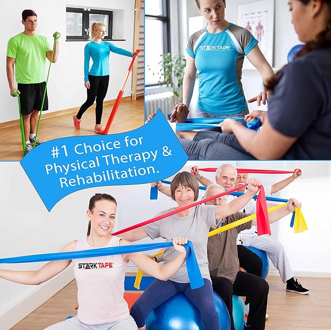 Resistance Bands. Elastic Professional Physical Therapy Latex Band. - Perfect for Home Exercise, Yoga, Pilates, Gym, Rehab, Workout