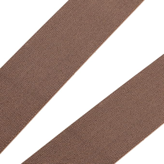Strapcrafts 3-Inch Wide by 2-Yard Colored Woven Elastic Band,Dark Brown 14010