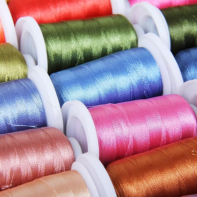 Threadart 63 Colors Polyester Embroidery Machine Thread Set Spool Brother | 500M (550Yd) Spools 40wt | for Brother Babylock Janome Singer Pfaff Husqvarna Bernina Sewing and Embroidery Machines