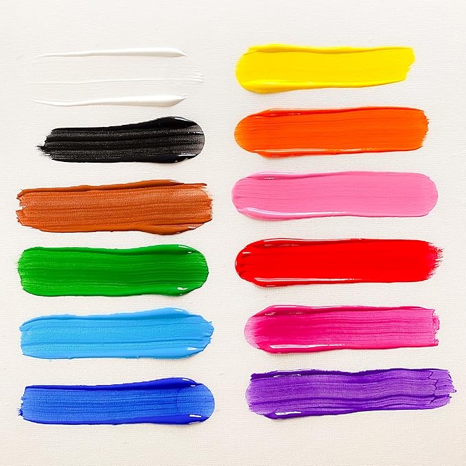 milo Washable Paint | 12 Colors 8 oz Bottles | Made in the USA | Safe and Non-Toxic Tempera Paint for Arts & Crafts, Poster, Window, Classroom, School