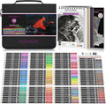 HIFORNY 128 PCS Colored Pencils Set for Adults – 120 Soft Core Coloring Pencils with Sketchbook, Coloring Book, Blender, Burnisher, Eraser, Sharpener & Color Chart – in Durable Zipper Case
