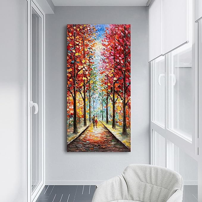 48x24 Inch Romantic Theme Modern Abstract Mural Large Wall Art Landscape Oil Painting, Canvas Art Decoration Interior Wall Decoration