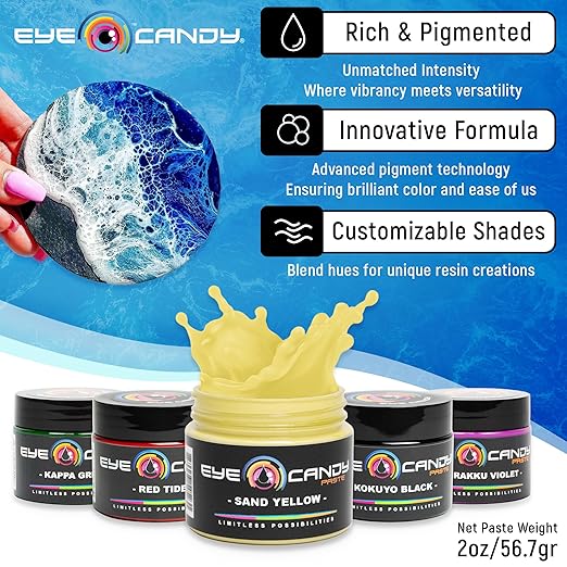 Eye Candy Beige Pigment Paste Sand Yellow (2 oz/RAL 1002) | Epoxy, Resin Art Paste |Highly Pigmented |Resin Art | Woodworking