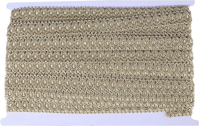 Gimp Braid Trim, 0.7 Inch / 10M(10.9 Yards) Fabric Trim for Curtains, Upholstery, Sewing, Hand DIY Crafts, Costume and Home Decorative（Bronze Gold）