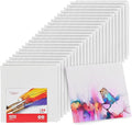 Artlicious Canvases for Painting - Pack of 24, 8 x 8 Inch Blank White Canvas Boards - 100% Cotton Art Panels for Oil, Acrylic & Watercolor Paint