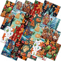 Hahafelt 10 Pcs Christmas Gingerbread Man Fabric Bundles 20 x 20 Inch Square Gingerbread Quilting Fat Fabric by The Yard Precuts Printed Patchwork Supplies for Xmas Winter Craft Sewing DIY Decor
