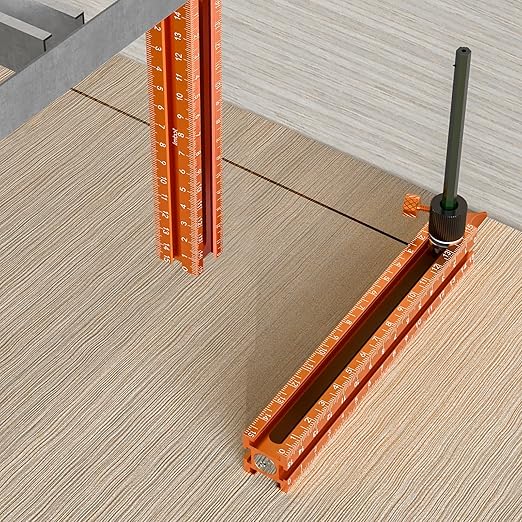 Imbot Magnetic 4-Sided Laser Scale Scribing Tool-Leveling Ruler with Magnetic Base-Multi-Purpose Woodworking Marking Tool for DIY, Woodworking, Carpentry, Furniture Making and Construction