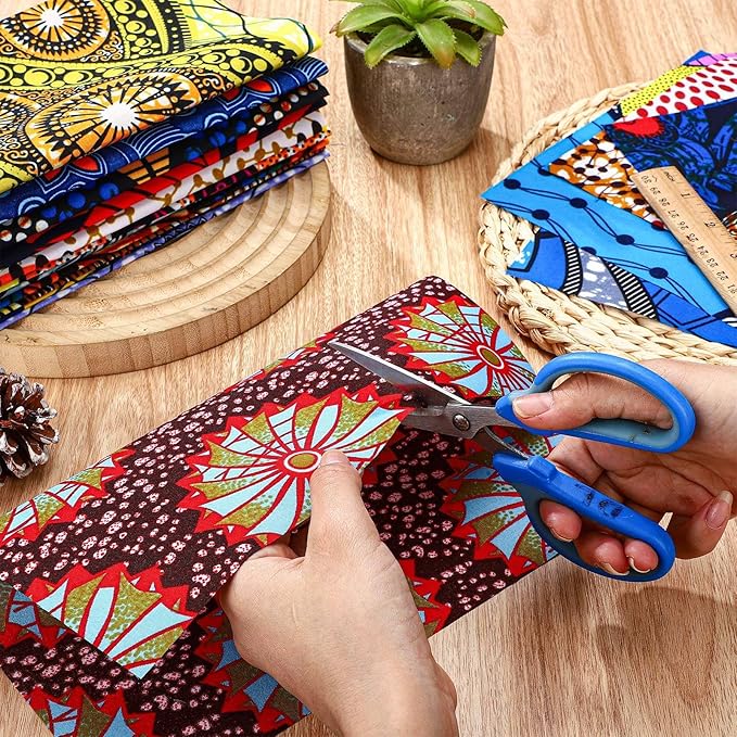 Tudomro 100 Pieces 10 x 10 Inches Cotton Fabric Squares Patchwork Quilting Fabric Bundles Layer Precut Quilt Material for DIY Craft Sewing Cloths Handmade Accessories(African)